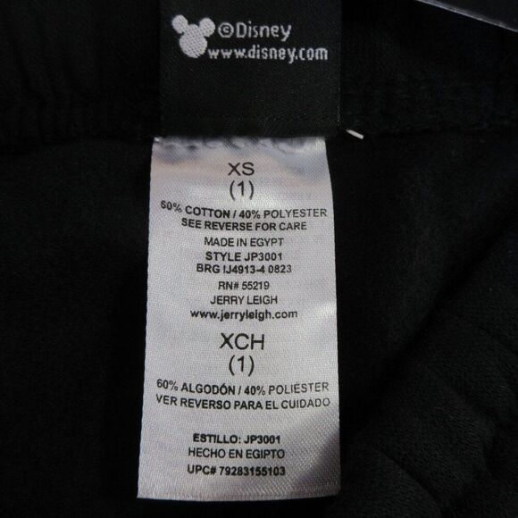 DISNEY Mickey Mouse Skeleton Joggers Juniors Sz XSmall (1) Black Sweat Pants NWT - Picture 5 of 11